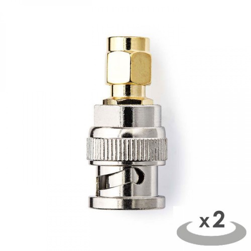 CSGP02960GD SMA - BNC Adapter SMA Male - BNC Male 2 pieces Gold / Metal 233-0963